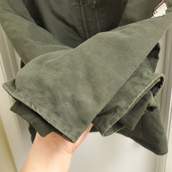 😍New with tags Rare vintage green carhartt fleece lined canvas jacket size XL - Picture 5 of 7